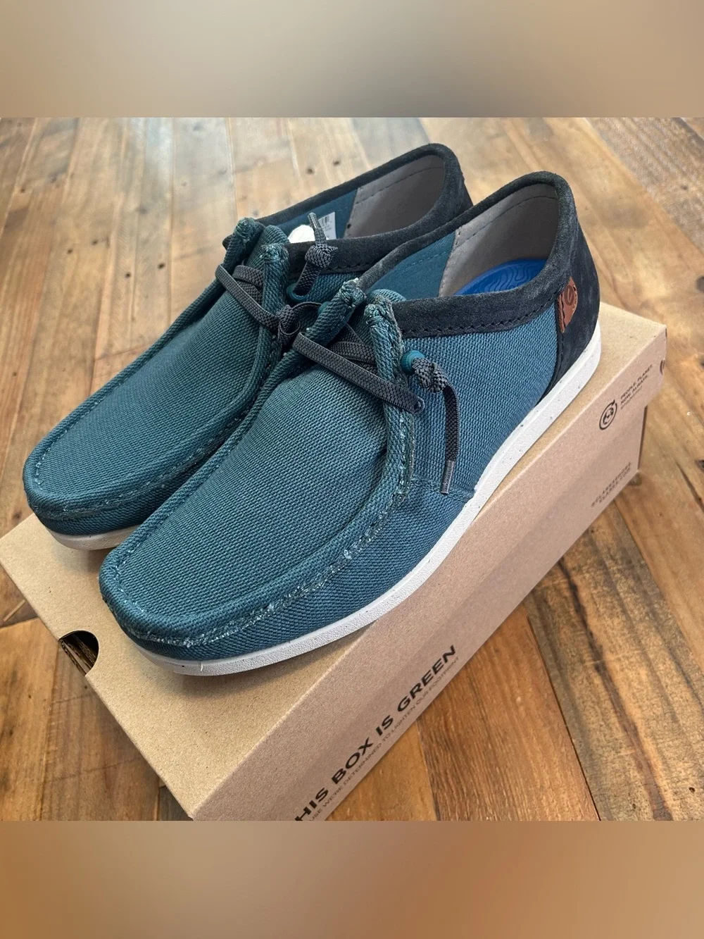 New Clarks SHACRELITE Moc Loafers Blue Size 10M Men’s Shoes Slip On Casual